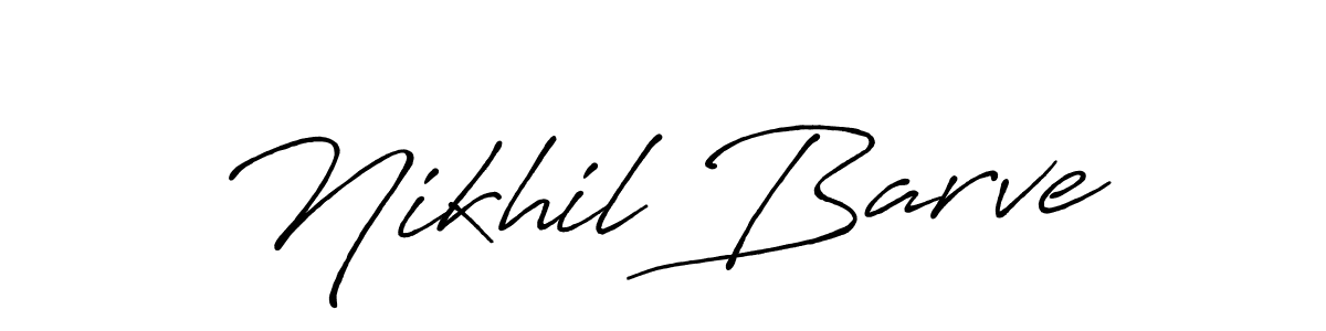 Create a beautiful signature design for name Nikhil Barve. With this signature (Antro_Vectra_Bolder) fonts, you can make a handwritten signature for free. Nikhil Barve signature style 7 images and pictures png