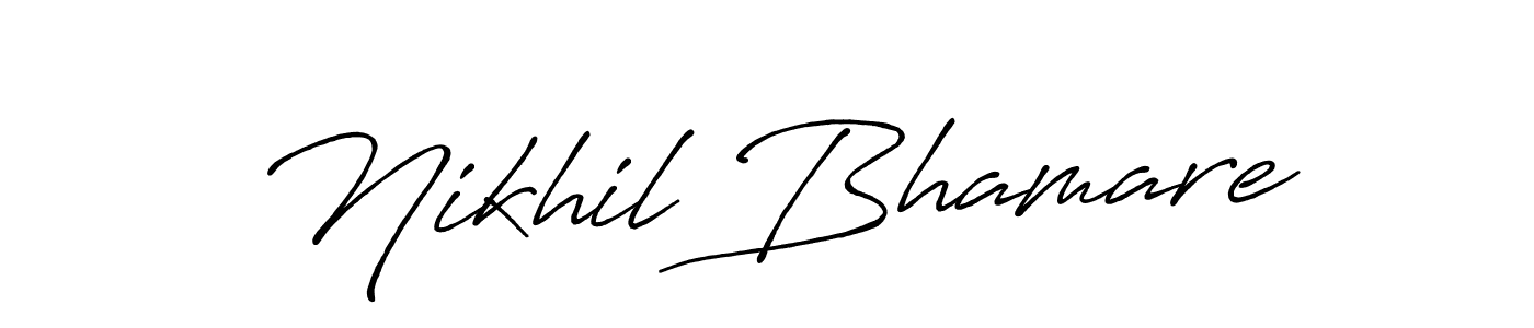 Create a beautiful signature design for name Nikhil Bhamare. With this signature (Antro_Vectra_Bolder) fonts, you can make a handwritten signature for free. Nikhil Bhamare signature style 7 images and pictures png