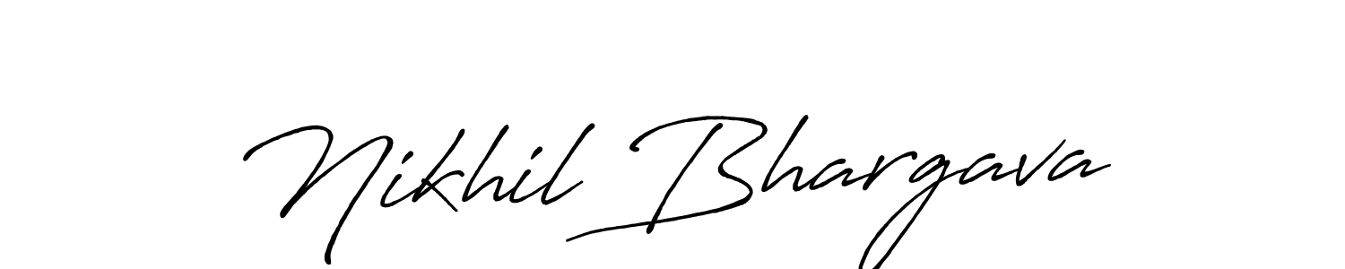 Make a beautiful signature design for name Nikhil Bhargava. With this signature (Antro_Vectra_Bolder) style, you can create a handwritten signature for free. Nikhil Bhargava signature style 7 images and pictures png