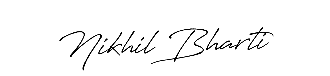 Use a signature maker to create a handwritten signature online. With this signature software, you can design (Antro_Vectra_Bolder) your own signature for name Nikhil Bharti. Nikhil Bharti signature style 7 images and pictures png