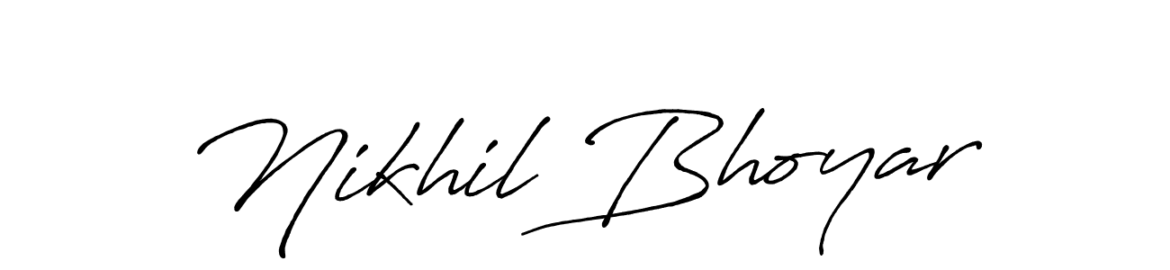 Nikhil Bhoyar stylish signature style. Best Handwritten Sign (Antro_Vectra_Bolder) for my name. Handwritten Signature Collection Ideas for my name Nikhil Bhoyar. Nikhil Bhoyar signature style 7 images and pictures png