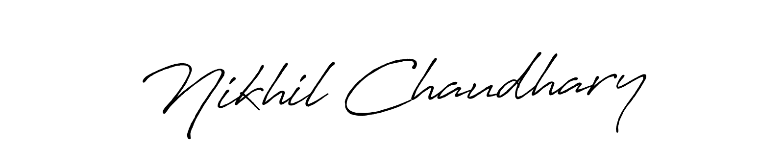 Design your own signature with our free online signature maker. With this signature software, you can create a handwritten (Antro_Vectra_Bolder) signature for name Nikhil Chaudhary. Nikhil Chaudhary signature style 7 images and pictures png