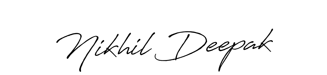 The best way (Antro_Vectra_Bolder) to make a short signature is to pick only two or three words in your name. The name Nikhil Deepak include a total of six letters. For converting this name. Nikhil Deepak signature style 7 images and pictures png