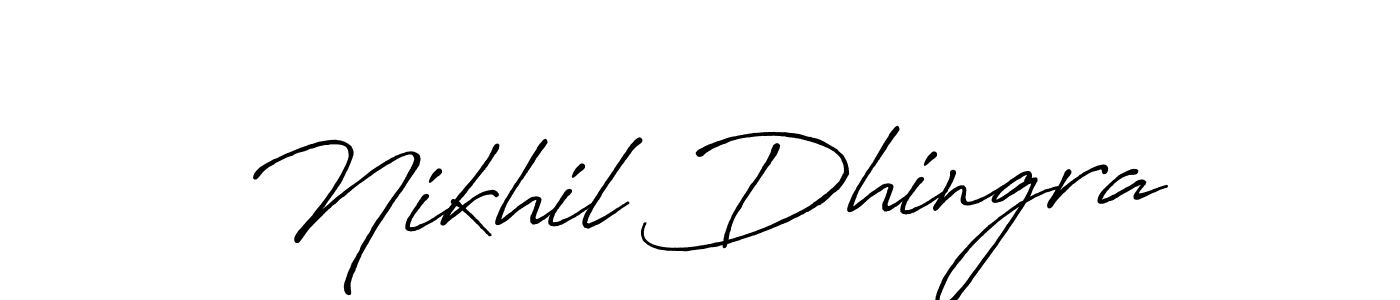 Make a beautiful signature design for name Nikhil Dhingra. With this signature (Antro_Vectra_Bolder) style, you can create a handwritten signature for free. Nikhil Dhingra signature style 7 images and pictures png