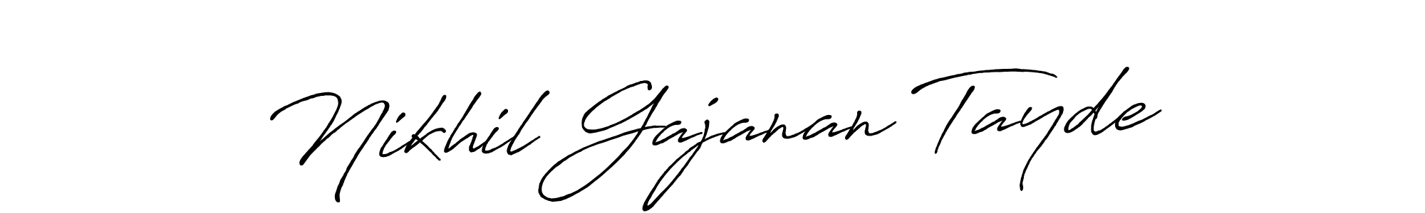 How to make Nikhil Gajanan Tayde name signature. Use Antro_Vectra_Bolder style for creating short signs online. This is the latest handwritten sign. Nikhil Gajanan Tayde signature style 7 images and pictures png