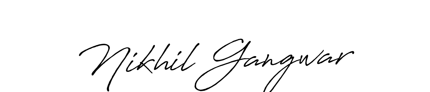 Make a beautiful signature design for name Nikhil Gangwar. With this signature (Antro_Vectra_Bolder) style, you can create a handwritten signature for free. Nikhil Gangwar signature style 7 images and pictures png