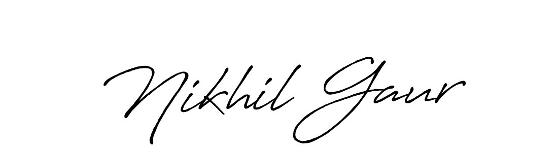 Nikhil Gaur stylish signature style. Best Handwritten Sign (Antro_Vectra_Bolder) for my name. Handwritten Signature Collection Ideas for my name Nikhil Gaur. Nikhil Gaur signature style 7 images and pictures png