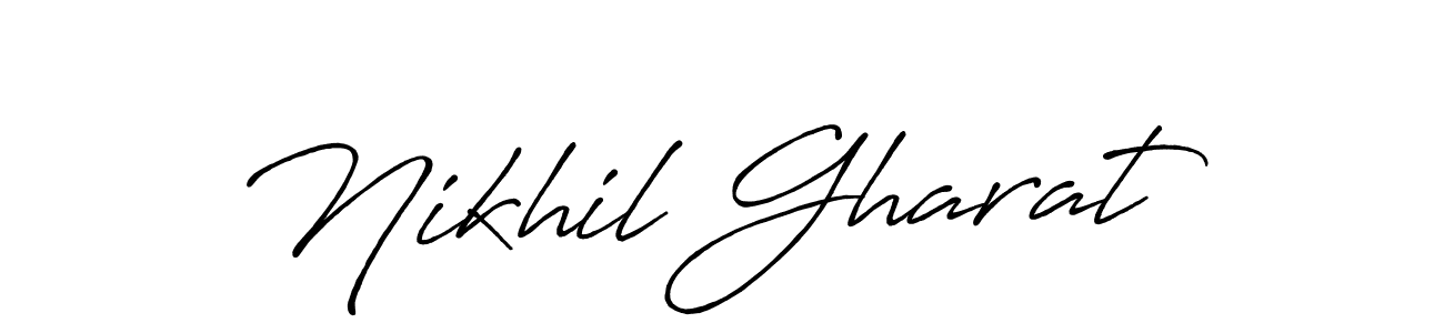 How to make Nikhil Gharat signature? Antro_Vectra_Bolder is a professional autograph style. Create handwritten signature for Nikhil Gharat name. Nikhil Gharat signature style 7 images and pictures png