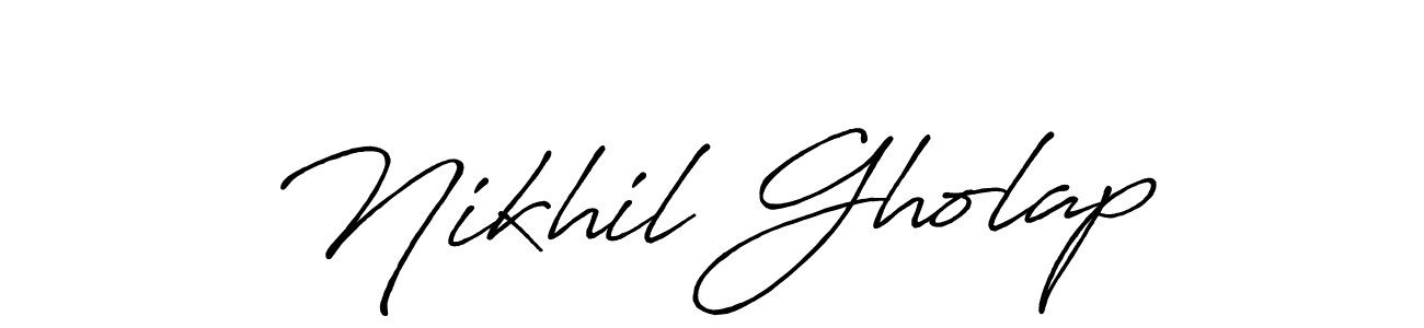 Design your own signature with our free online signature maker. With this signature software, you can create a handwritten (Antro_Vectra_Bolder) signature for name Nikhil Gholap. Nikhil Gholap signature style 7 images and pictures png