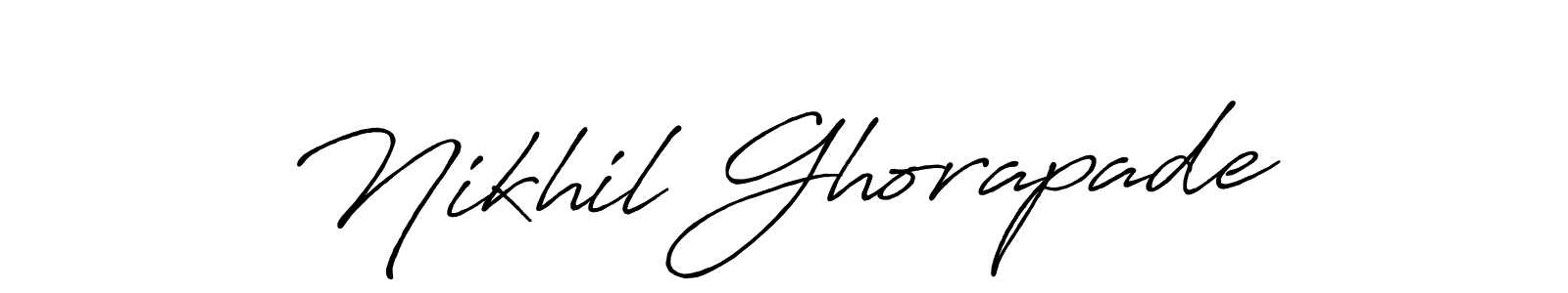 The best way (Antro_Vectra_Bolder) to make a short signature is to pick only two or three words in your name. The name Nikhil Ghorapade include a total of six letters. For converting this name. Nikhil Ghorapade signature style 7 images and pictures png