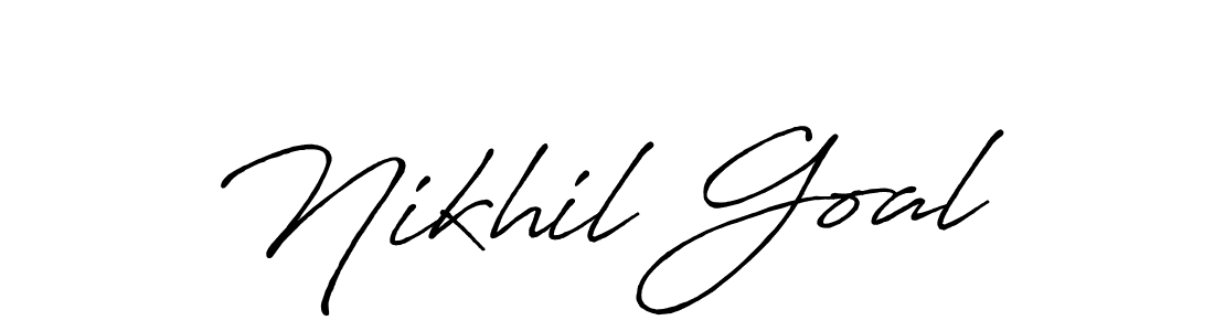 Make a beautiful signature design for name Nikhil Goal. With this signature (Antro_Vectra_Bolder) style, you can create a handwritten signature for free. Nikhil Goal signature style 7 images and pictures png