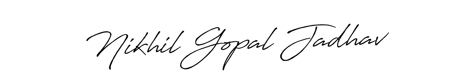 Make a beautiful signature design for name Nikhil Gopal Jadhav. With this signature (Antro_Vectra_Bolder) style, you can create a handwritten signature for free. Nikhil Gopal Jadhav signature style 7 images and pictures png