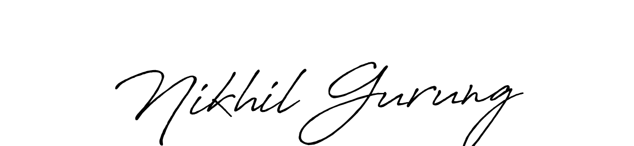 The best way (Antro_Vectra_Bolder) to make a short signature is to pick only two or three words in your name. The name Nikhil Gurung include a total of six letters. For converting this name. Nikhil Gurung signature style 7 images and pictures png