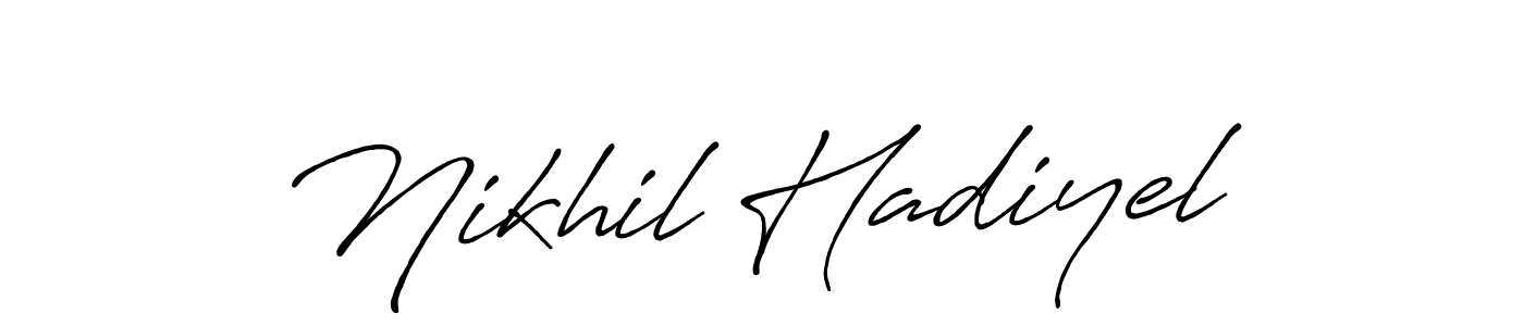 Nikhil Hadiyel stylish signature style. Best Handwritten Sign (Antro_Vectra_Bolder) for my name. Handwritten Signature Collection Ideas for my name Nikhil Hadiyel. Nikhil Hadiyel signature style 7 images and pictures png