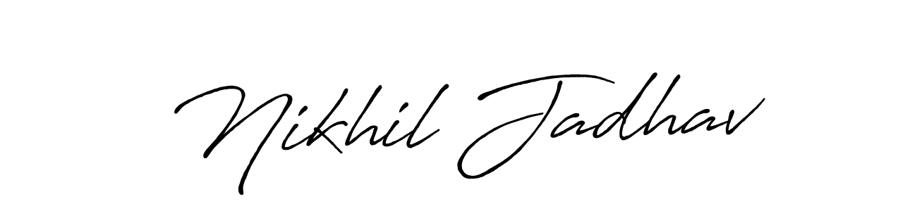 Similarly Antro_Vectra_Bolder is the best handwritten signature design. Signature creator online .You can use it as an online autograph creator for name Nikhil Jadhav. Nikhil Jadhav signature style 7 images and pictures png