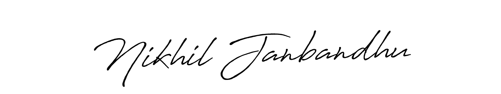 The best way (Antro_Vectra_Bolder) to make a short signature is to pick only two or three words in your name. The name Nikhil Janbandhu include a total of six letters. For converting this name. Nikhil Janbandhu signature style 7 images and pictures png