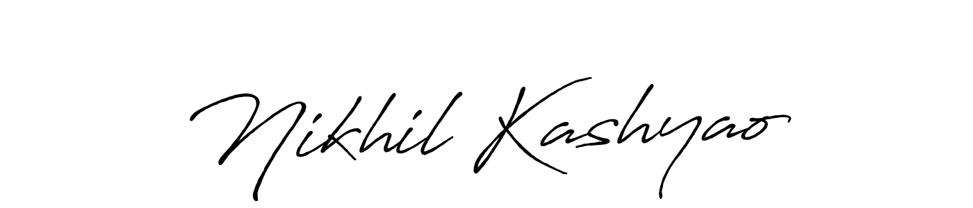 The best way (Antro_Vectra_Bolder) to make a short signature is to pick only two or three words in your name. The name Nikhil Kashyao include a total of six letters. For converting this name. Nikhil Kashyao signature style 7 images and pictures png