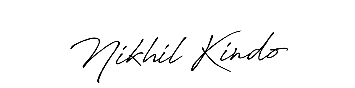 Make a beautiful signature design for name Nikhil Kindo. With this signature (Antro_Vectra_Bolder) style, you can create a handwritten signature for free. Nikhil Kindo signature style 7 images and pictures png