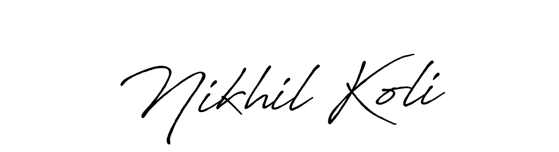 Make a short Nikhil Koli signature style. Manage your documents anywhere anytime using Antro_Vectra_Bolder. Create and add eSignatures, submit forms, share and send files easily. Nikhil Koli signature style 7 images and pictures png