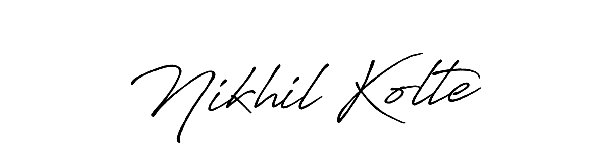 Create a beautiful signature design for name Nikhil Kolte. With this signature (Antro_Vectra_Bolder) fonts, you can make a handwritten signature for free. Nikhil Kolte signature style 7 images and pictures png