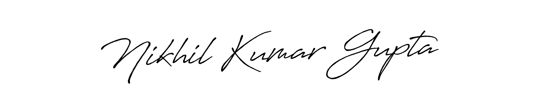 Antro_Vectra_Bolder is a professional signature style that is perfect for those who want to add a touch of class to their signature. It is also a great choice for those who want to make their signature more unique. Get Nikhil Kumar Gupta name to fancy signature for free. Nikhil Kumar Gupta signature style 7 images and pictures png