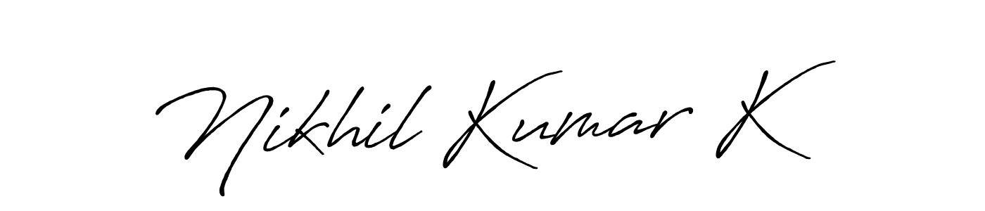 Make a beautiful signature design for name Nikhil Kumar K. Use this online signature maker to create a handwritten signature for free. Nikhil Kumar K signature style 7 images and pictures png