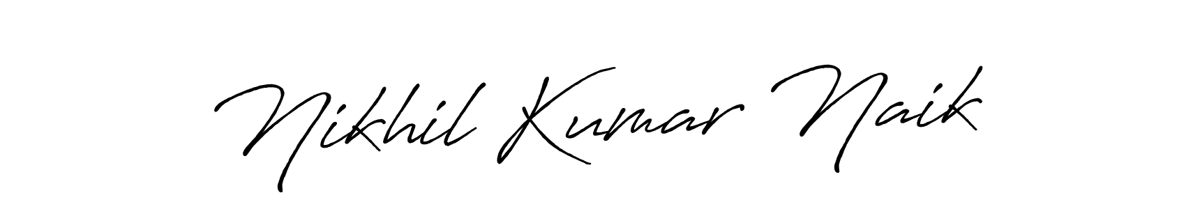 How to make Nikhil Kumar Naik name signature. Use Antro_Vectra_Bolder style for creating short signs online. This is the latest handwritten sign. Nikhil Kumar Naik signature style 7 images and pictures png