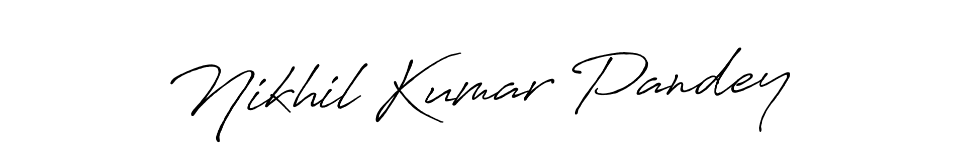 Make a beautiful signature design for name Nikhil Kumar Pandey. With this signature (Antro_Vectra_Bolder) style, you can create a handwritten signature for free. Nikhil Kumar Pandey signature style 7 images and pictures png