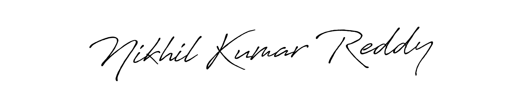 The best way (Antro_Vectra_Bolder) to make a short signature is to pick only two or three words in your name. The name Nikhil Kumar Reddy include a total of six letters. For converting this name. Nikhil Kumar Reddy signature style 7 images and pictures png