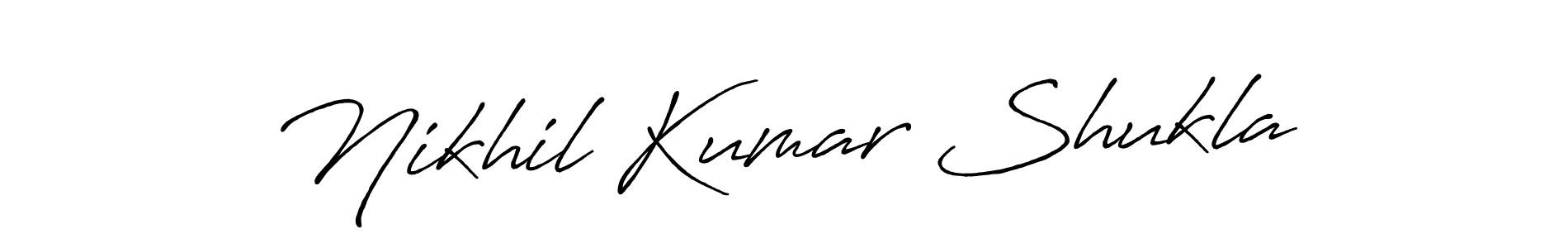 How to make Nikhil Kumar Shukla name signature. Use Antro_Vectra_Bolder style for creating short signs online. This is the latest handwritten sign. Nikhil Kumar Shukla signature style 7 images and pictures png