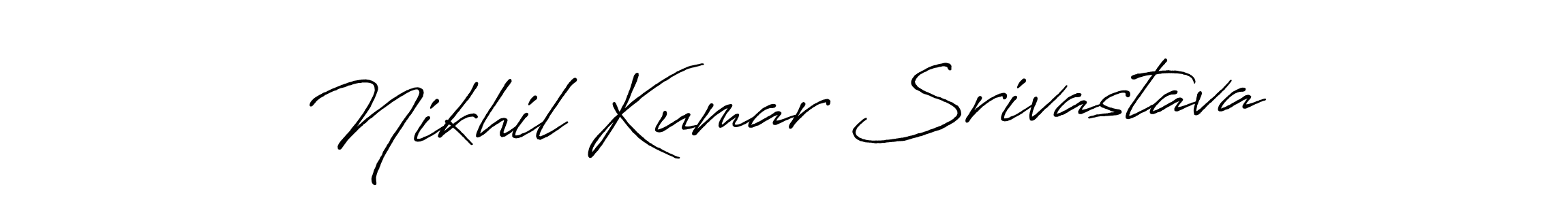 How to make Nikhil Kumar Srivastava name signature. Use Antro_Vectra_Bolder style for creating short signs online. This is the latest handwritten sign. Nikhil Kumar Srivastava signature style 7 images and pictures png