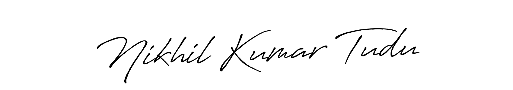 Use a signature maker to create a handwritten signature online. With this signature software, you can design (Antro_Vectra_Bolder) your own signature for name Nikhil Kumar Tudu. Nikhil Kumar Tudu signature style 7 images and pictures png
