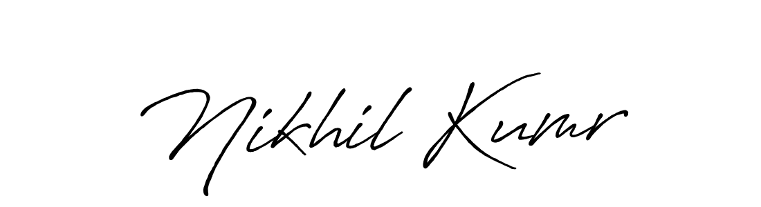 How to make Nikhil Kumr signature? Antro_Vectra_Bolder is a professional autograph style. Create handwritten signature for Nikhil Kumr name. Nikhil Kumr signature style 7 images and pictures png