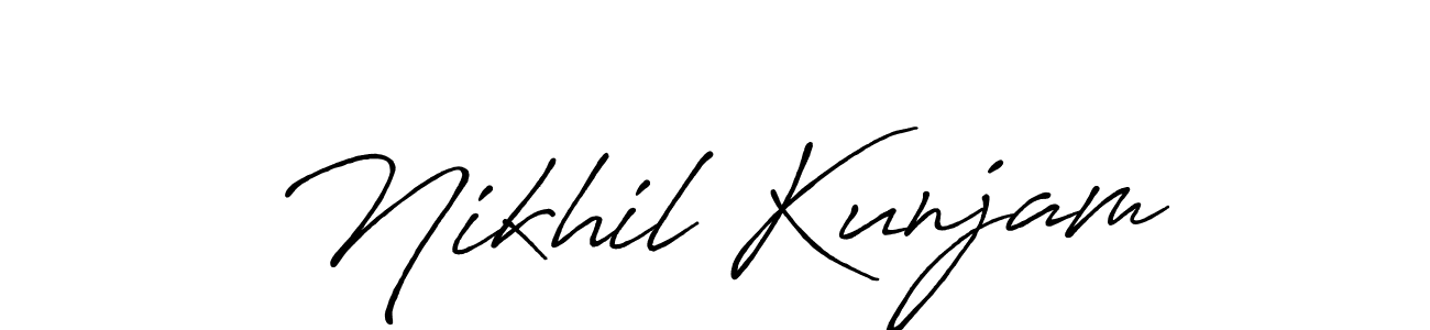 Nikhil Kunjam stylish signature style. Best Handwritten Sign (Antro_Vectra_Bolder) for my name. Handwritten Signature Collection Ideas for my name Nikhil Kunjam. Nikhil Kunjam signature style 7 images and pictures png