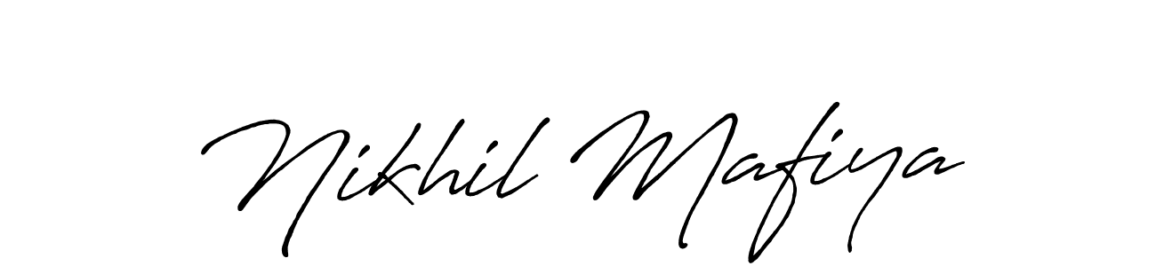 Use a signature maker to create a handwritten signature online. With this signature software, you can design (Antro_Vectra_Bolder) your own signature for name Nikhil Mafiya. Nikhil Mafiya signature style 7 images and pictures png