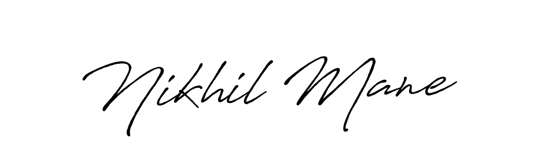 Create a beautiful signature design for name Nikhil Mane. With this signature (Antro_Vectra_Bolder) fonts, you can make a handwritten signature for free. Nikhil Mane signature style 7 images and pictures png