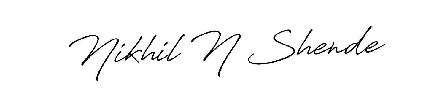 Similarly Antro_Vectra_Bolder is the best handwritten signature design. Signature creator online .You can use it as an online autograph creator for name Nikhil N Shende. Nikhil N Shende signature style 7 images and pictures png