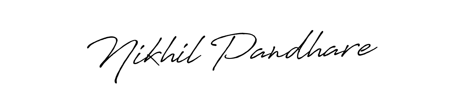 Create a beautiful signature design for name Nikhil Pandhare. With this signature (Antro_Vectra_Bolder) fonts, you can make a handwritten signature for free. Nikhil Pandhare signature style 7 images and pictures png