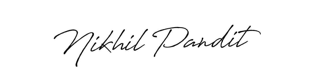 Use a signature maker to create a handwritten signature online. With this signature software, you can design (Antro_Vectra_Bolder) your own signature for name Nikhil Pandit. Nikhil Pandit signature style 7 images and pictures png