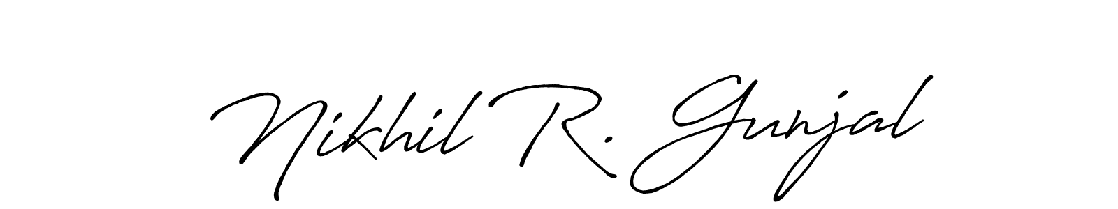 How to make Nikhil R. Gunjal signature? Antro_Vectra_Bolder is a professional autograph style. Create handwritten signature for Nikhil R. Gunjal name. Nikhil R. Gunjal signature style 7 images and pictures png
