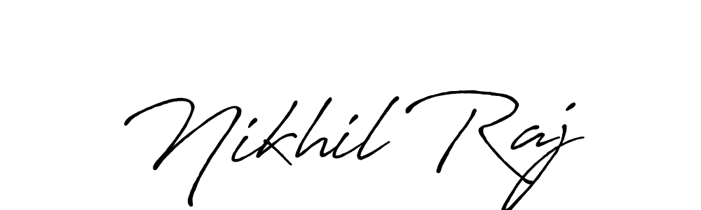 Make a beautiful signature design for name Nikhil Raj. With this signature (Antro_Vectra_Bolder) style, you can create a handwritten signature for free. Nikhil Raj signature style 7 images and pictures png