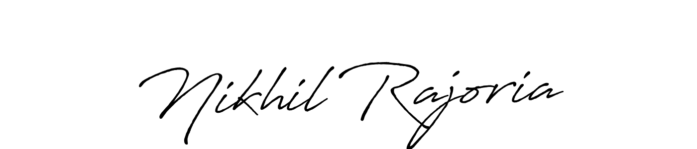 Create a beautiful signature design for name Nikhil Rajoria. With this signature (Antro_Vectra_Bolder) fonts, you can make a handwritten signature for free. Nikhil Rajoria signature style 7 images and pictures png