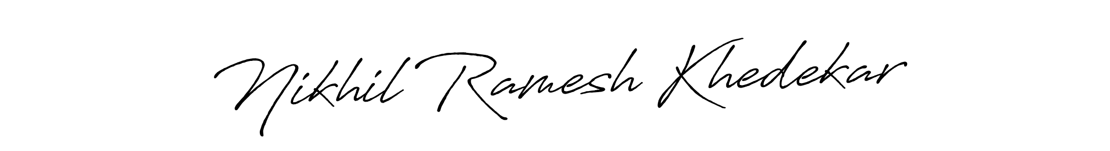 Make a beautiful signature design for name Nikhil Ramesh Khedekar. With this signature (Antro_Vectra_Bolder) style, you can create a handwritten signature for free. Nikhil Ramesh Khedekar signature style 7 images and pictures png
