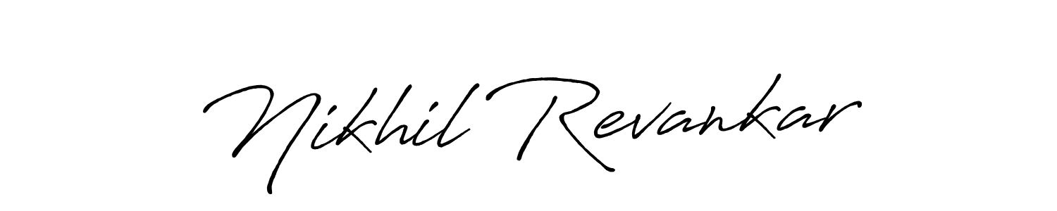 Make a beautiful signature design for name Nikhil Revankar. With this signature (Antro_Vectra_Bolder) style, you can create a handwritten signature for free. Nikhil Revankar signature style 7 images and pictures png