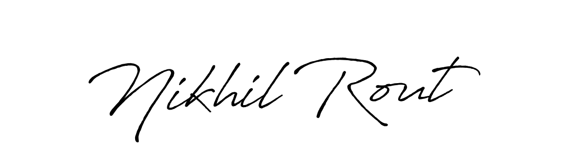 Nikhil Rout stylish signature style. Best Handwritten Sign (Antro_Vectra_Bolder) for my name. Handwritten Signature Collection Ideas for my name Nikhil Rout. Nikhil Rout signature style 7 images and pictures png