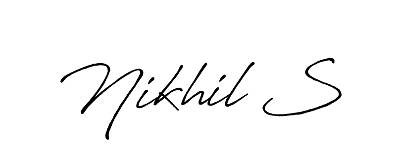 You should practise on your own different ways (Antro_Vectra_Bolder) to write your name (Nikhil S) in signature. don't let someone else do it for you. Nikhil S signature style 7 images and pictures png