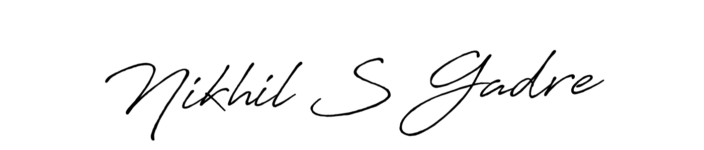 Design your own signature with our free online signature maker. With this signature software, you can create a handwritten (Antro_Vectra_Bolder) signature for name Nikhil S Gadre. Nikhil S Gadre signature style 7 images and pictures png