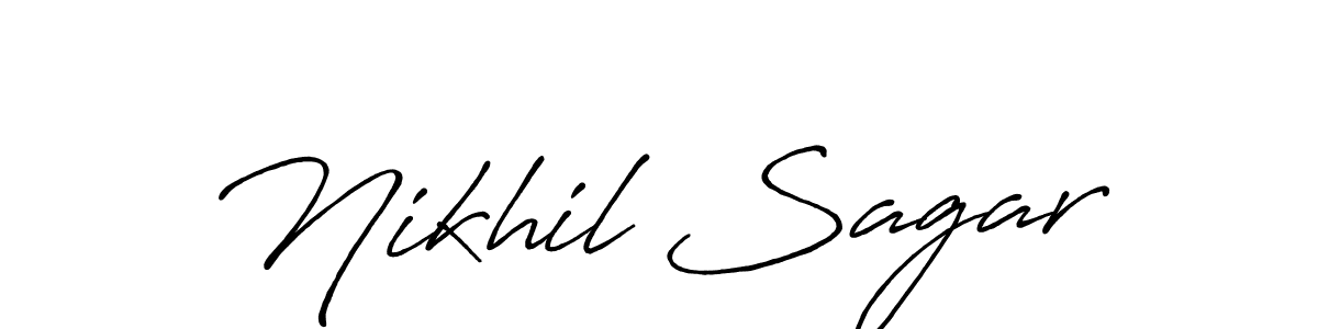 This is the best signature style for the Nikhil Sagar name. Also you like these signature font (Antro_Vectra_Bolder). Mix name signature. Nikhil Sagar signature style 7 images and pictures png