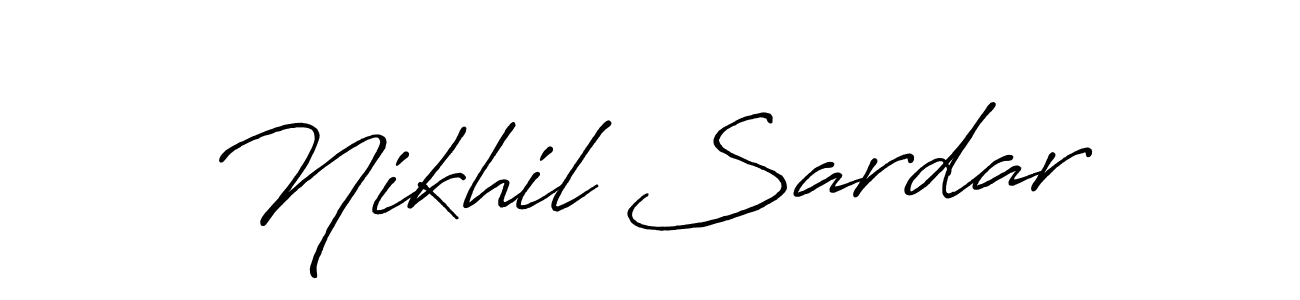 The best way (Antro_Vectra_Bolder) to make a short signature is to pick only two or three words in your name. The name Nikhil Sardar include a total of six letters. For converting this name. Nikhil Sardar signature style 7 images and pictures png