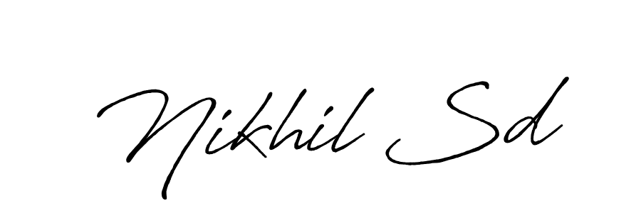 Make a beautiful signature design for name Nikhil Sd. With this signature (Antro_Vectra_Bolder) style, you can create a handwritten signature for free. Nikhil Sd signature style 7 images and pictures png